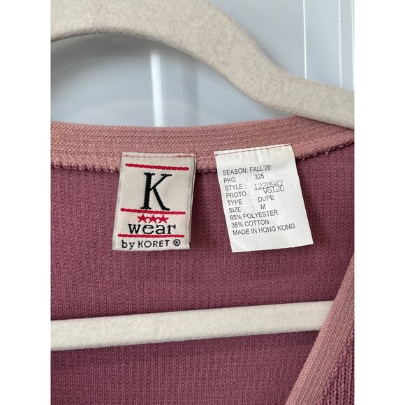 Vintage 90s Koret Sweater Vest Size Medium Snap Front Dusty Pink Deadstock NEW - Picture 3 of 6